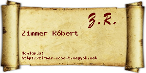 Zimmer Róbert névjegykártya