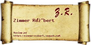 Zimmer Róbert névjegykártya